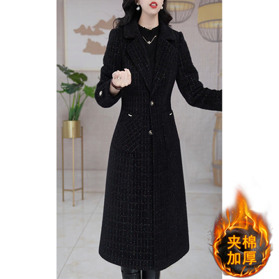 中长款夹棉加厚大衣女