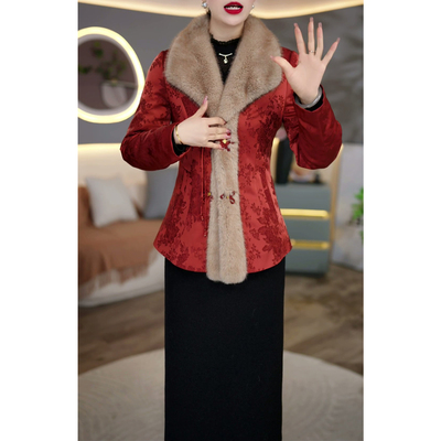 洋气带毛领两件套连衣裙女