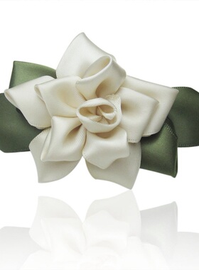 510丽龙湾 手工山茶花发夹边夹 优雅花朵发饰头饰品 弹簧夹横夹