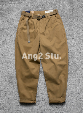 Ang2 Stu 经典好货 送腰带 日系男水洗纯棉立体微锥小直筒休闲裤