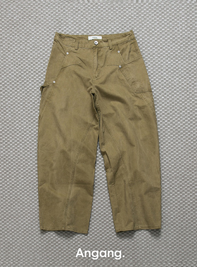 Ang2 Stu 别致立体剪裁 水洗质感 美式复古男宽松直筒工装休闲裤
