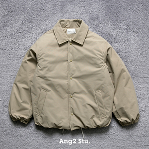 Ang2 Stu 22A/W 日系复古男翻领简约教练棉外套简约宽松短款棉衣