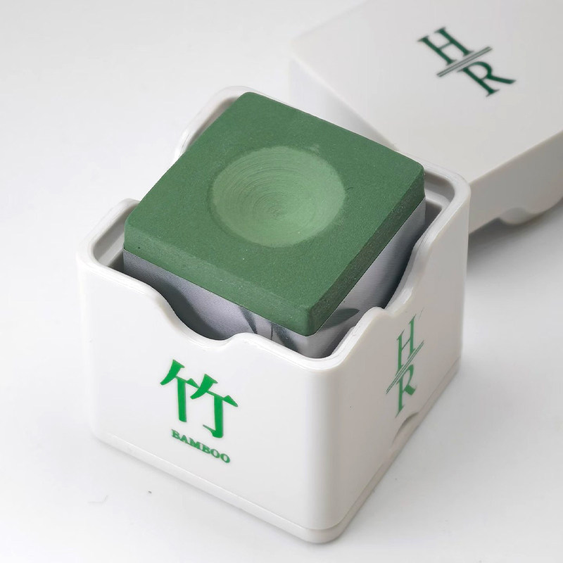 新版HR巧克粉绿色竹影云栖新款巧克中式黑八巧粉台球杆台球用品 - 实物图