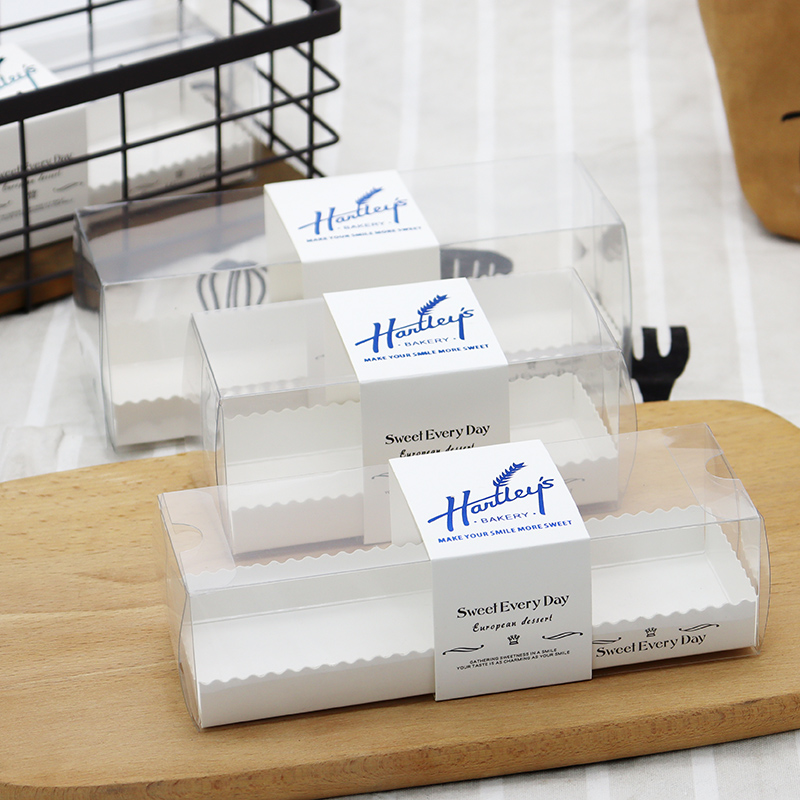 透明西点pet长条形芝士乳酪折盒