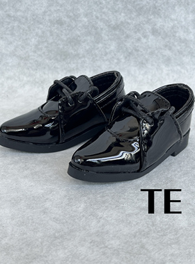 【TE BJD】4分3分 尖头绑带皮鞋 BJD娃娃亮皮西装男鞋子黑色白色