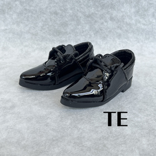 【TE BJD】4分3分 尖头绑带皮鞋 BJD娃娃亮皮西装男鞋子黑色白色
