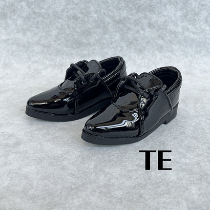 【TE BJD】4分3分 尖头绑带皮鞋 BJD娃娃亮皮西装男鞋子黑色白色