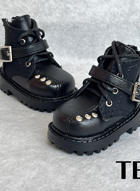 【TE BJD】4分3分叔叔 重装圆头短靴系带扣搭 BJD娃娃学生鞋子