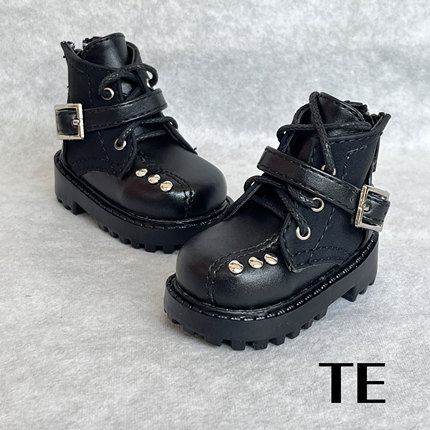【TE BJD】4分3分叔叔 重装圆头短靴系带扣搭 BJD娃娃学生鞋子