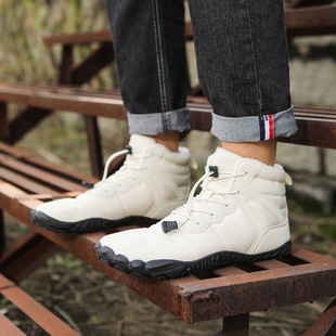 直销户外雪地靴防水五指棉鞋加厚加绒防滑抗寒保温赤足五指鞋