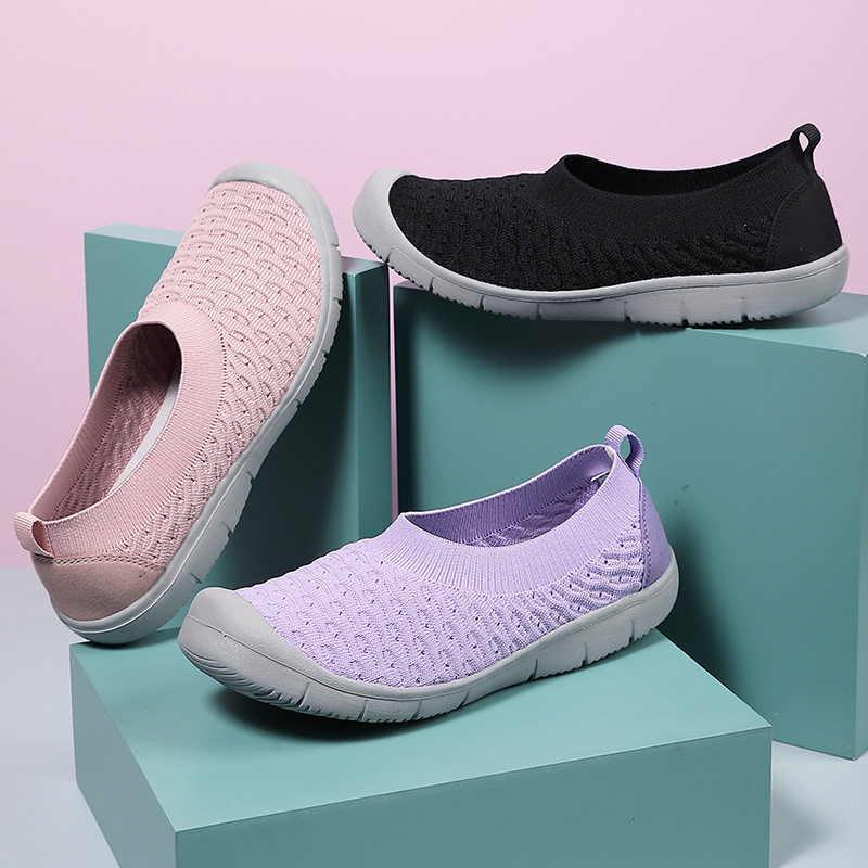 2022新款大码女鞋中年妈妈鞋飞织透气网布包头平底鞋休闲鞋女,女鞋,浅口单鞋,淘宝优惠券,粉丝福利购,淘宝优惠卷