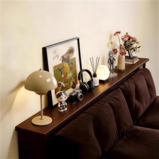 实木沙发后置物架靠墙小窄夹缝收纳柜床尾长条柜床头靠背挡板插座