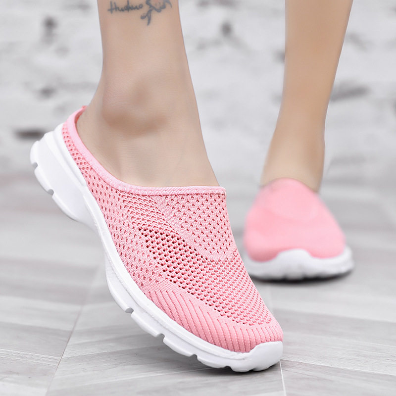 男鞋潮流飞织网无后跟套脚半托超轻特大码休闲情侣鞋子女,流行男鞋,单鞋,淘宝优惠券,粉丝福利购,淘宝优惠卷