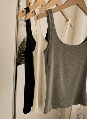 高品质网红款版型正短款背心修身可外穿吊带舞蹈背心无袖纯棉潮款