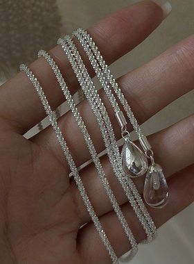 S925纯银韩版小众复古秋冬天闪光