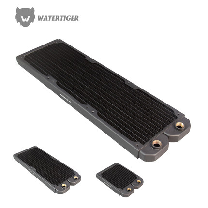 Watertiger 20mm厚全铜水冷散热冷排散热器120,240,360超薄铜排