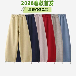 【2026春款首发】2026春季新款花纱简约气质款抽绳显瘦弯刀裤820