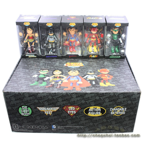 现货正义联盟Q版手办人偶公仔模型场景 超人蝙蝠侠神奇女侠闪电侠