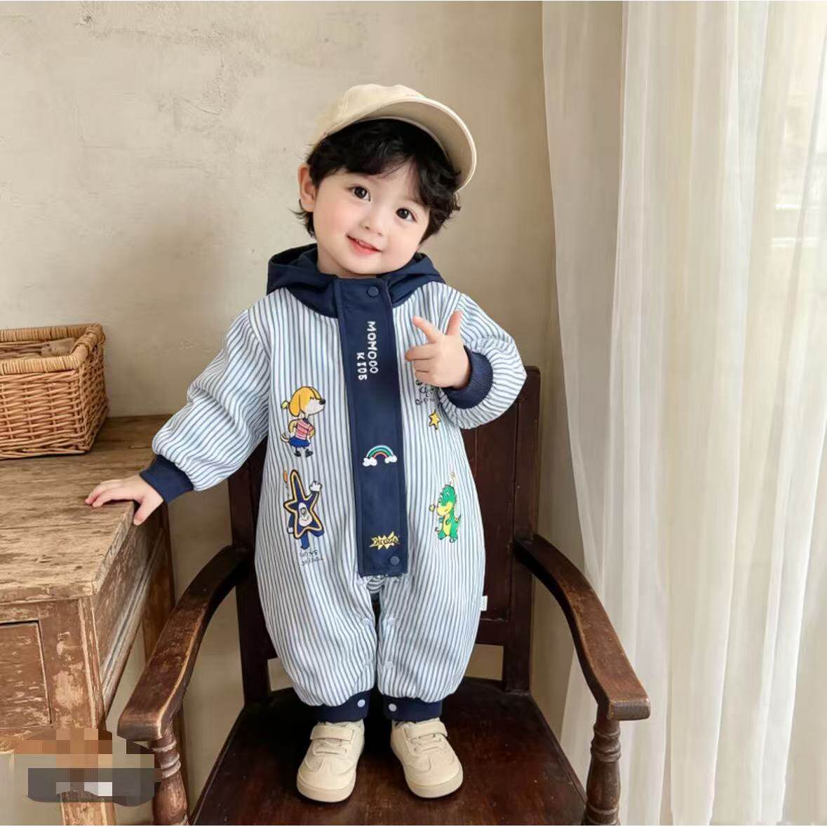 新款春秋季男宝 可爱超萌小动物连身衣/爬服/哈衣