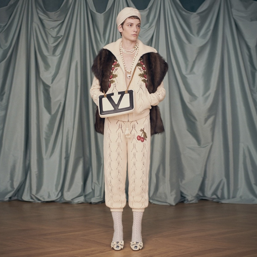 轻熟女羊毛2025年春提花针织套装