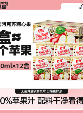 巴丽岛100%果汁 礼盒整箱200ml*12盒1箱 装苹果汁年货送礼实用
