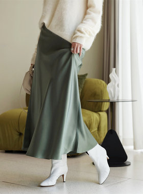 btbstudio 流光浮动 月光裁成的裙子 定制色铜氨丝 斜裁半裙