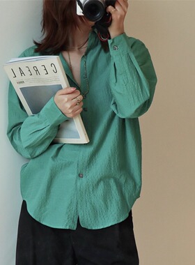 btbstudio 意大利定织华夫格泡泡纱肌理感丝绵翻领单口袋休闲衬衣