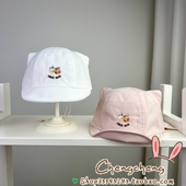 木然良品春季 新款 男女宝宝婴儿童柠檬猫耳可爱文艺软檐鸭舌帽子