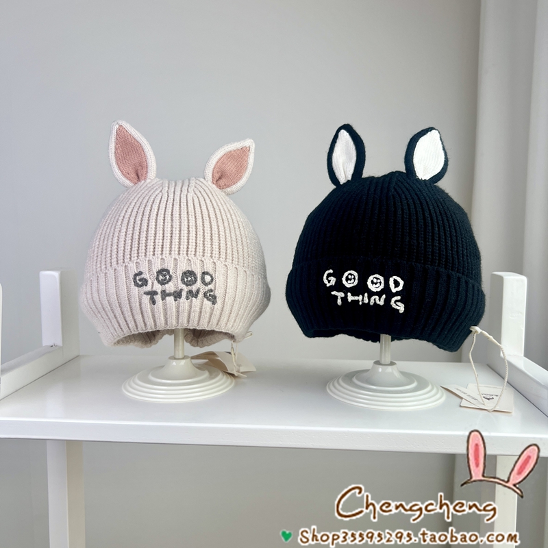 可爱洋气百搭兔耳朵2025套头帽