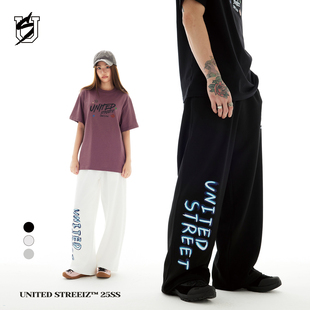 US联邦街牌荧光涂鸦卫裤 原创印花排汗挺阔抗起球街舞嘻哈休闲长裤