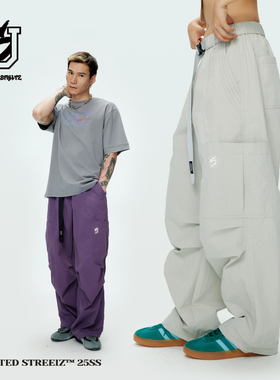 US联邦街牌速干多袋伞兵裤 松紧腰可调节飘带多色训练透气裤