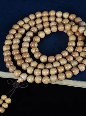 湖北小叶黄杨木108颗佛珠手串流行男女情侣款念珠手饰紫檀手链子