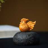 崖柏木雕刻大公鸡实木十二生肖动物鸡生日礼物文玩手把件装 饰摆件