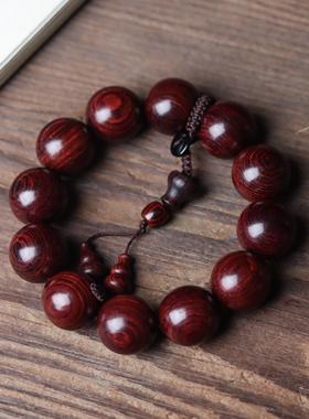 缅甸紫油梨手串黄花梨文玩佛珠紫花梨念珠男女士手链车挂件档位珠