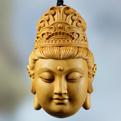 崖柏木雕佛像文玩男士 随身把玩手把件雕刻工艺品实木创意观音挂件