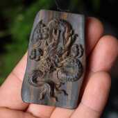 沉香木雕随形生肖龙牌平安无事牌手把件文玩46脖挂牌项链沉香吊坠