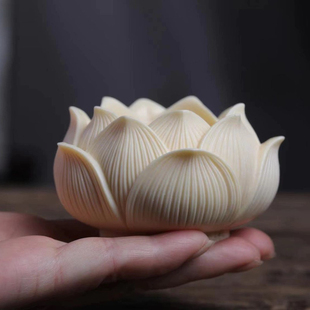 象牙果观音如来佛像莲花底座观世音菩萨摆放莲花台垫工艺品手把件