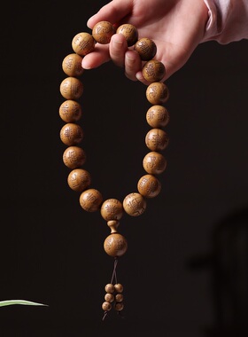 六道木手串手持念珠原木雕刻字南无阿弥陀佛手链男女款佛珠车挂件
