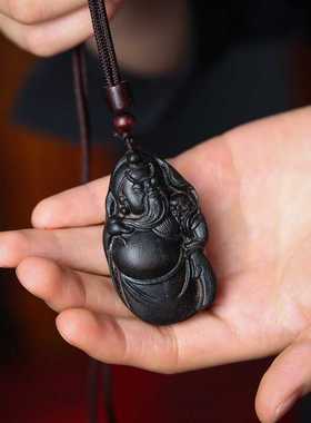 沉香木随形关公项链吊坠车挂饰男士雕刻工艺品手把件关羽佛牌脖挂