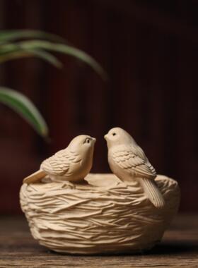 黄杨木小摆件中式原木饰品