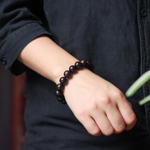 太行黑油骨料崖柏雷击木手串佛珠香味焦甜男女士情侣单圈手链念珠