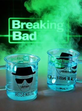 【现货】绝命毒师Breakingbad量杯蓝色高硼硅玻璃杯马克杯