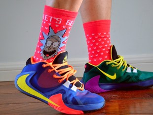 清仓19元 骚粉色 3双 瑞克和莫蒂周边 中长筒袜 包邮