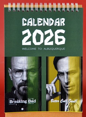 2026绝命毒师风骚律师海森堡saul古斯Mike拉罗nacho8寸台历