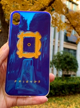 【清仓】老友记周边FRIENDS 紫色门黄色相框 镭射滴胶 全包手机软壳