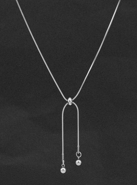 钛钢蛇骨链女生流苏长项链锁骨链