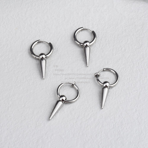 朋克钛钢男士耳环饰品无洞耳夹