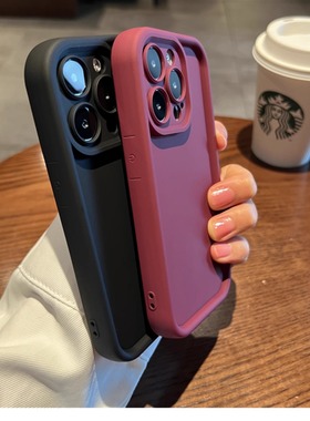 适用小米14/13手机壳纯色网红全包防摔note12turbo保护套k70k60软