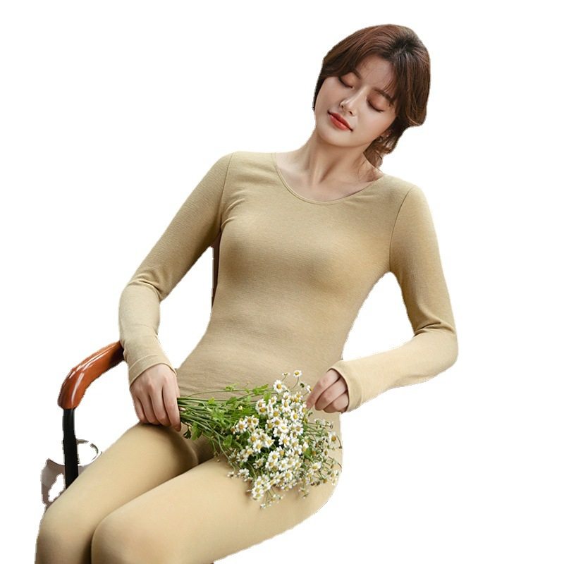 美雅碧轻薄亲肤秋冬保暖上衣女士无痕弹力内衣保暖打底衫发热衣