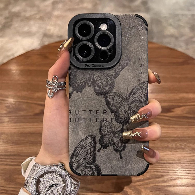 适用苹果iphone15promax手机壳新款14pro复古蝴蝶13软壳12翻毛皮x,个性定制/设计服务/DIY,手机壳/保护套定制,淘宝优惠券,粉丝福利购,淘宝优惠卷